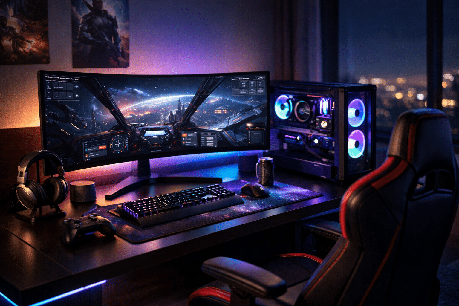 Setup gaming 2026 : guide complet + meilleur casque + écran + clavier + PC