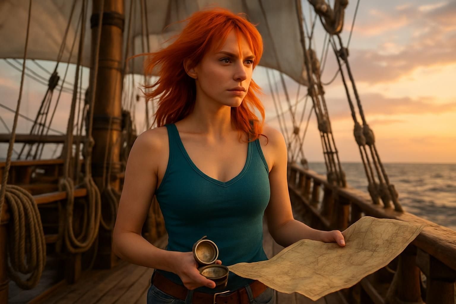 Découvrez l'histoire captivante de Nami, la navigatrice intrépide de One Piece, et revivez ses aventures passionnantes au cœur de la piraterie.