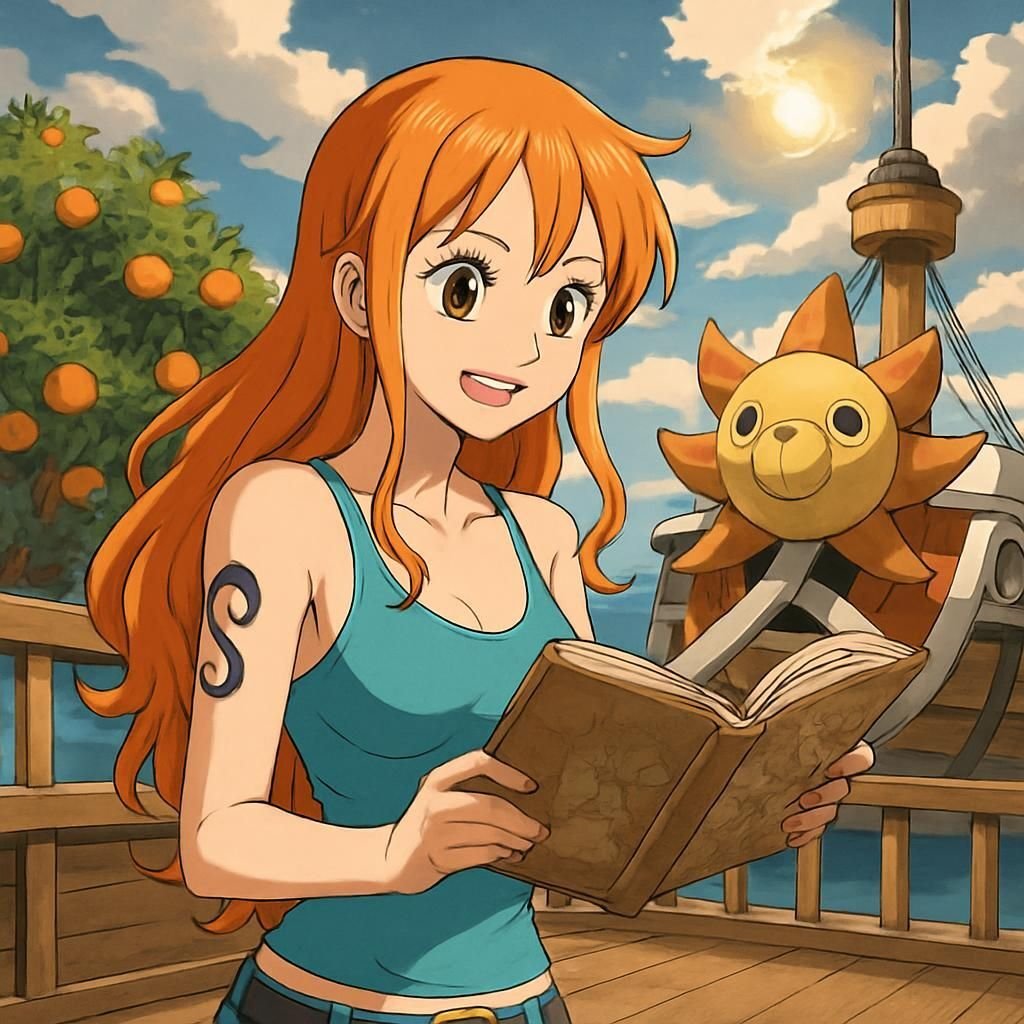 Découvrez l'histoire captivante de Nami, la navigatrice intrépide de One Piece, et ses aventures passionnantes à travers les mers.